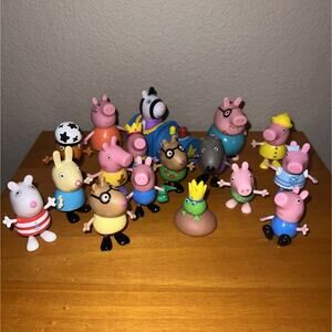 Vintage 2003 Jazwares Lot of 17 Peppa Pig Figures Daddy Pig Pedro Pony Zoe Zebra